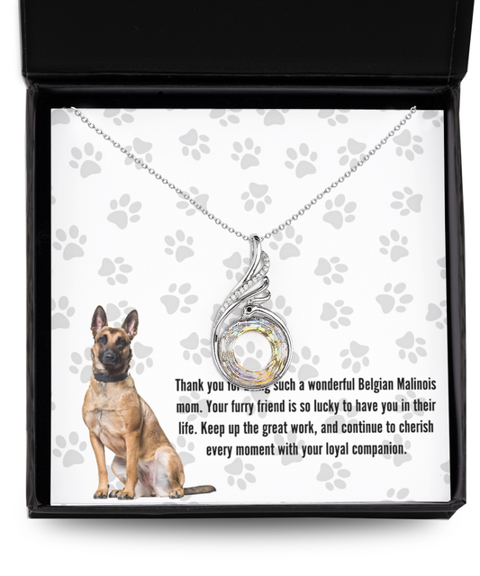 Belgian Malinois Mom Rising Phoenix Necklace - Dog Mom Gifts For Women Birthday Christmas Mother's Day Gift Necklace For Belgian Malinois Dog Lover