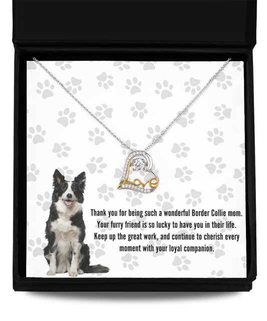 Border Collie Mom Love Dancing Necklace - Dog Mom Gifts For Women Birthday Christmas Mother's Day Gift Necklace For Border Collie Dog Lover