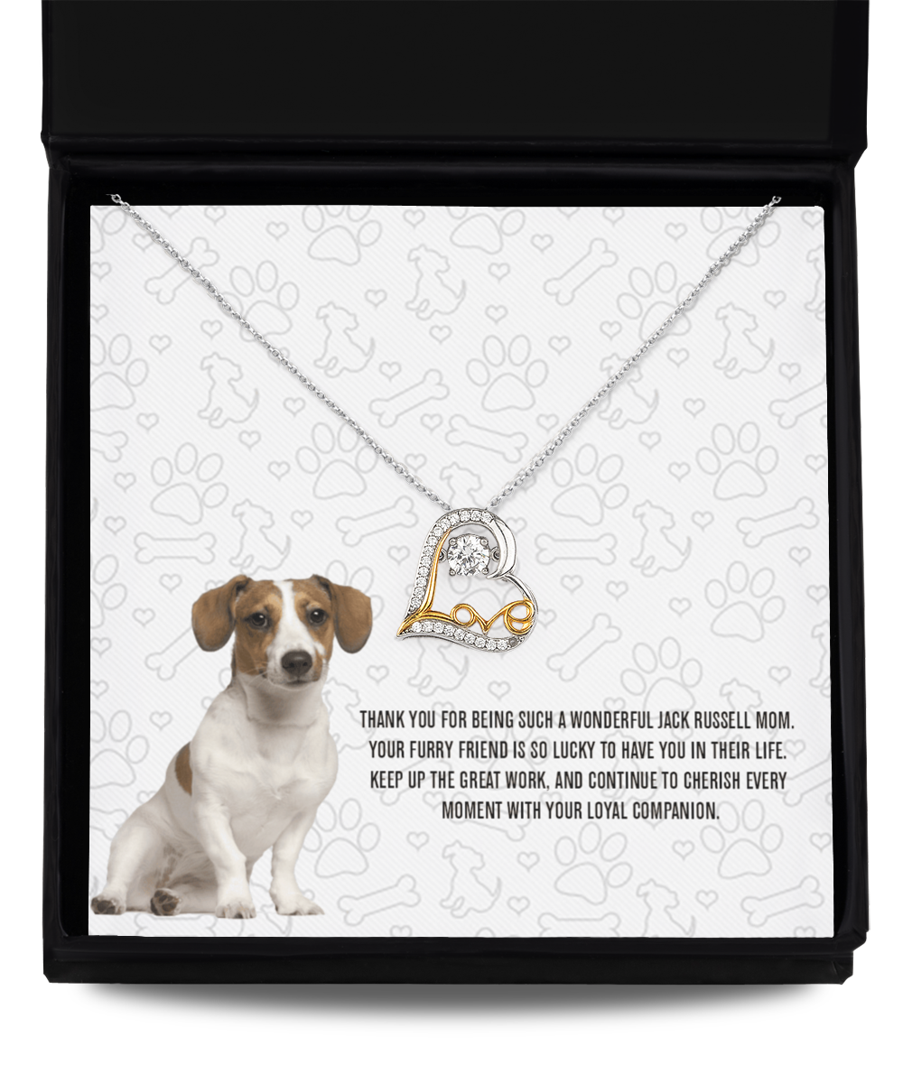 Jack Russell Mom Love Dancing Necklace - Dog Mom Gifts For Women Birthday Christmas Mother's Day Gift Necklace For Jack Russell Dog Lover