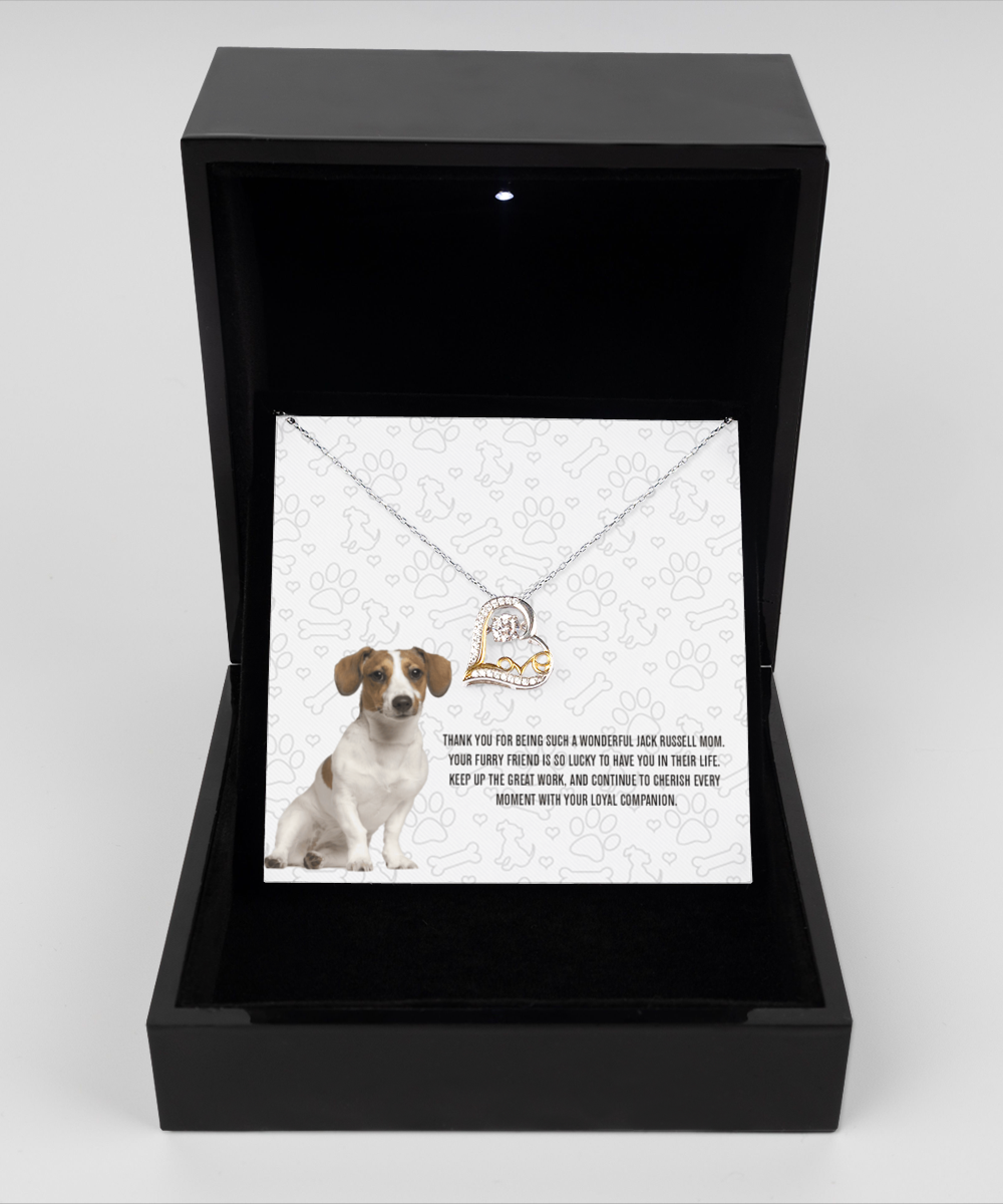 Jack Russell Mom Love Dancing Necklace - Dog Mom Gifts For Women Birthday Christmas Mother's Day Gift Necklace For Jack Russell Dog Lover