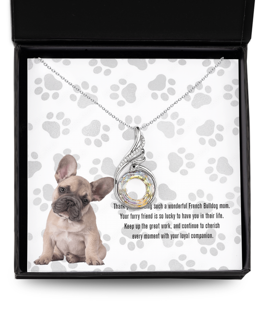 French Bulldog Mom Rising Phoenix Necklace - Dog Mom Gifts For Women Birthday Christmas Mother's Day Gift Necklace For French Bulldog Dog Lover