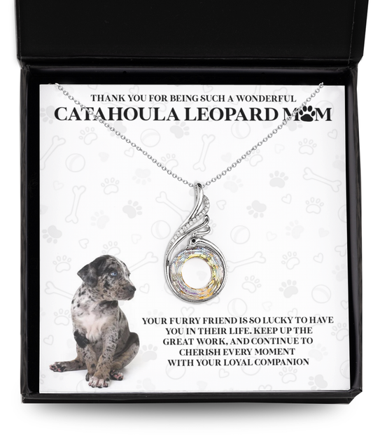 Catahoula Leopard Mom Rising Phoenix Necklace - Dog Mom Gifts For Women Birthday Christmas Mother's Day Gift Necklace For Catahoula Leopard Dog Lover
