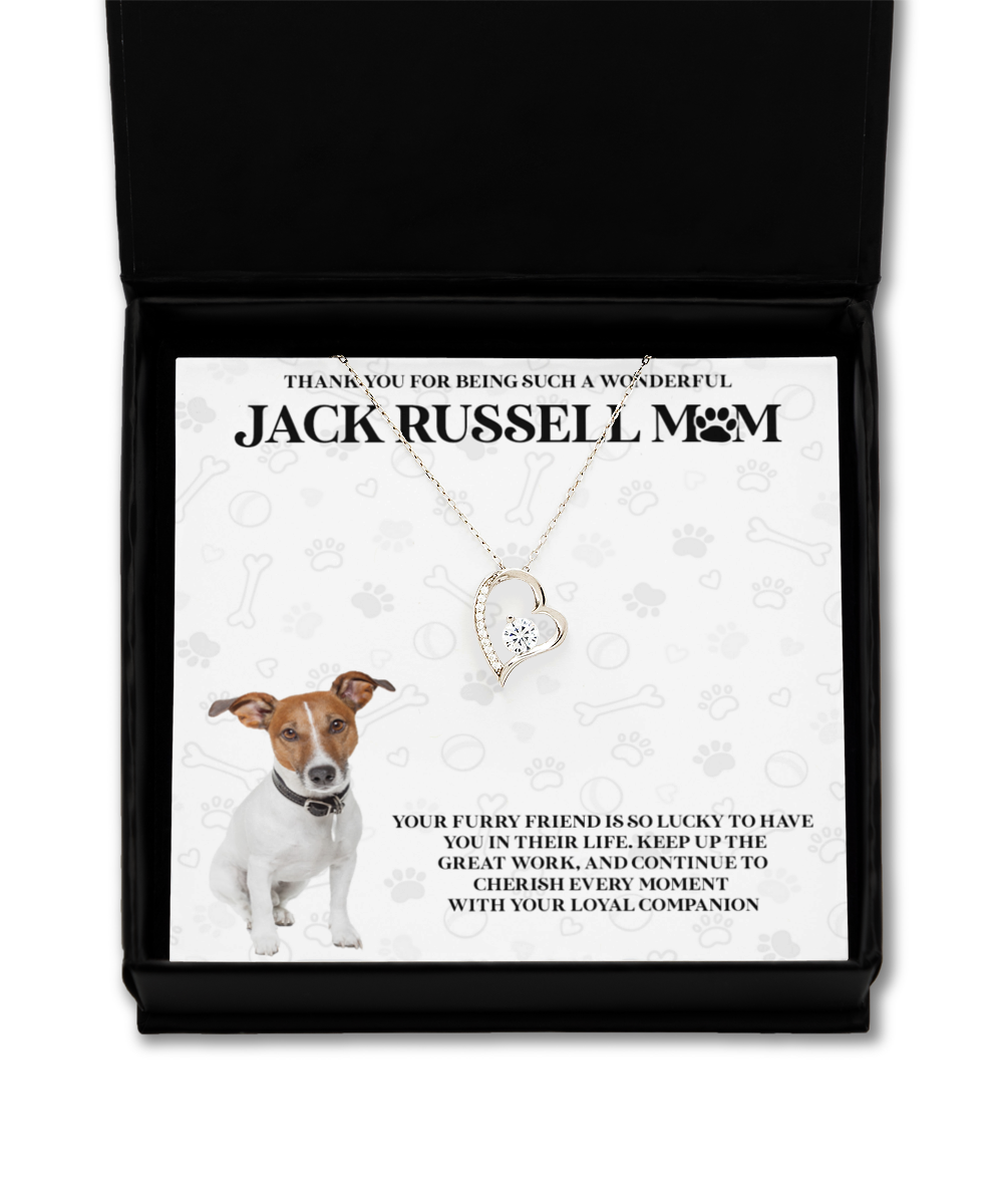 Jack Russell Mom Solitaire Crystal Necklace - Dog Mom Gifts Necklace For Women Birthday Mother's Day Gift For Jack Russell Dog Lover
