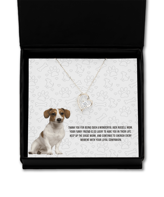 Jack Russell Mom Solitaire Crystal Necklace - Dog Mom Necklace Gifts For Women Birthday Christmas Mother's Day Gift For Jack Russell Dog Lover