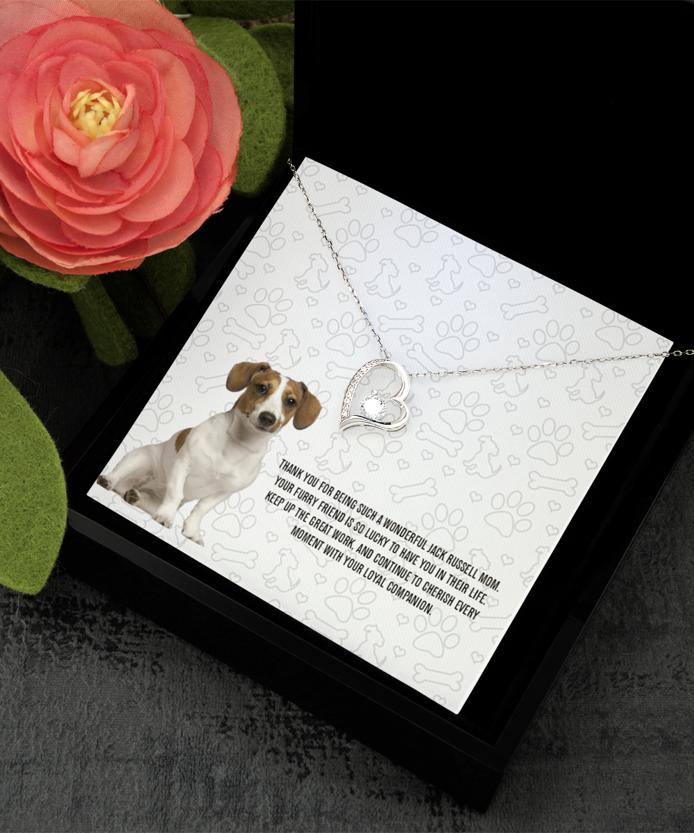 Jack Russell Mom Solitaire Crystal Necklace - Dog Mom Necklace Gifts For Women Birthday Christmas Mother's Day Gift For Jack Russell Dog Lover