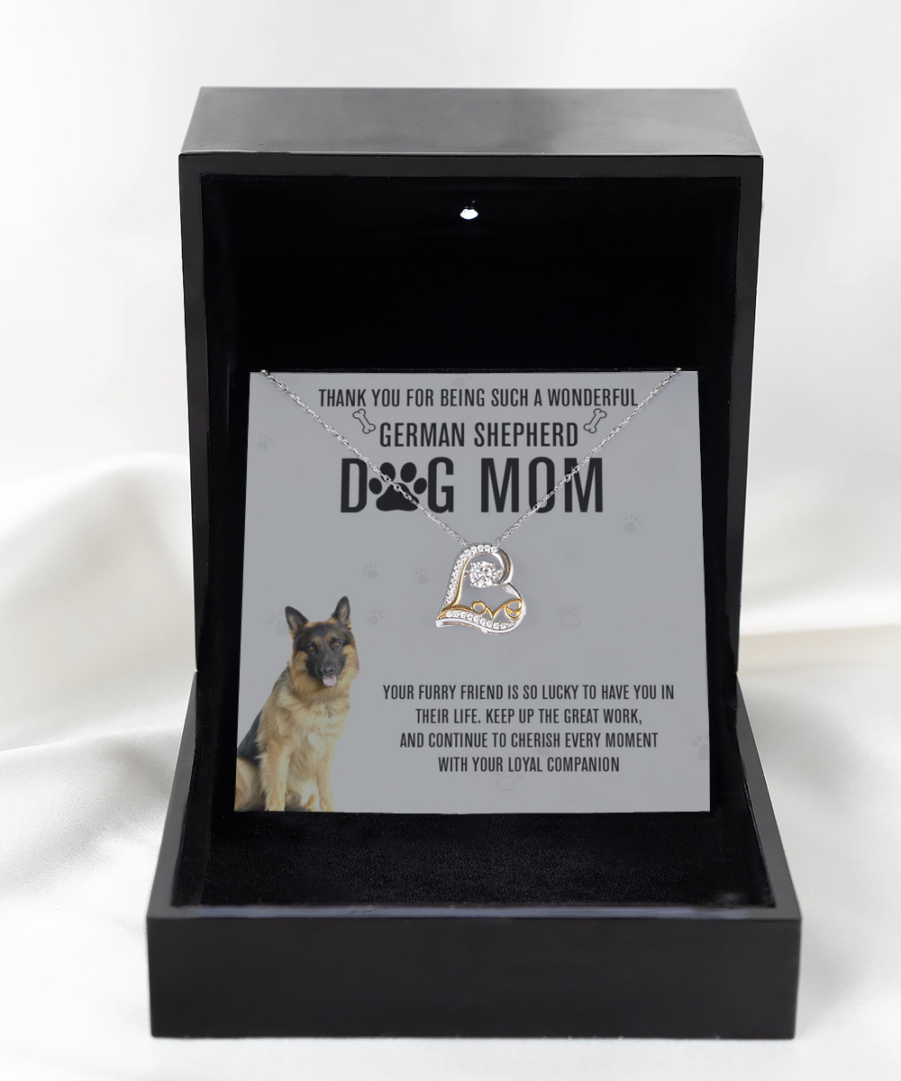 German Shepherd Mom Love Dancing Necklace - Dog Mom Gifts For Women Birthday Christmas Mother's Day Gift Necklace For German Shepherd Dog Lover