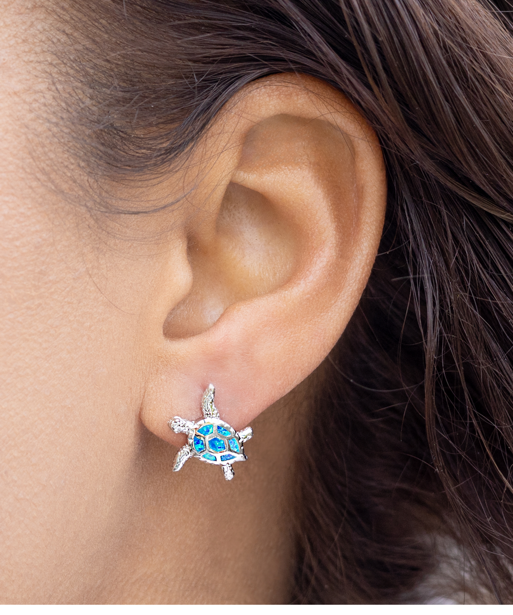 Shih Tzu Mom Opal Turtle Earrings - Dog Mom Gifts For Women Birthday Christmas Mother's Day Jewelry Gift For Shih Tzu Dog Lover