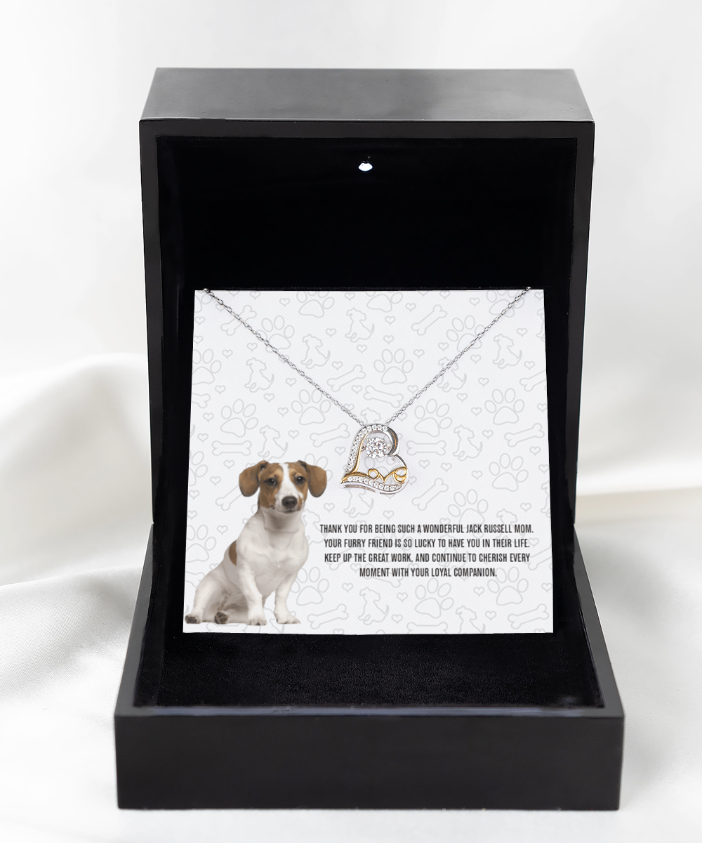 Jack Russell Mom Love Dancing Necklace - Dog Mom Gifts For Women Birthday Christmas Mother's Day Gift Necklace For Jack Russell Dog Lover