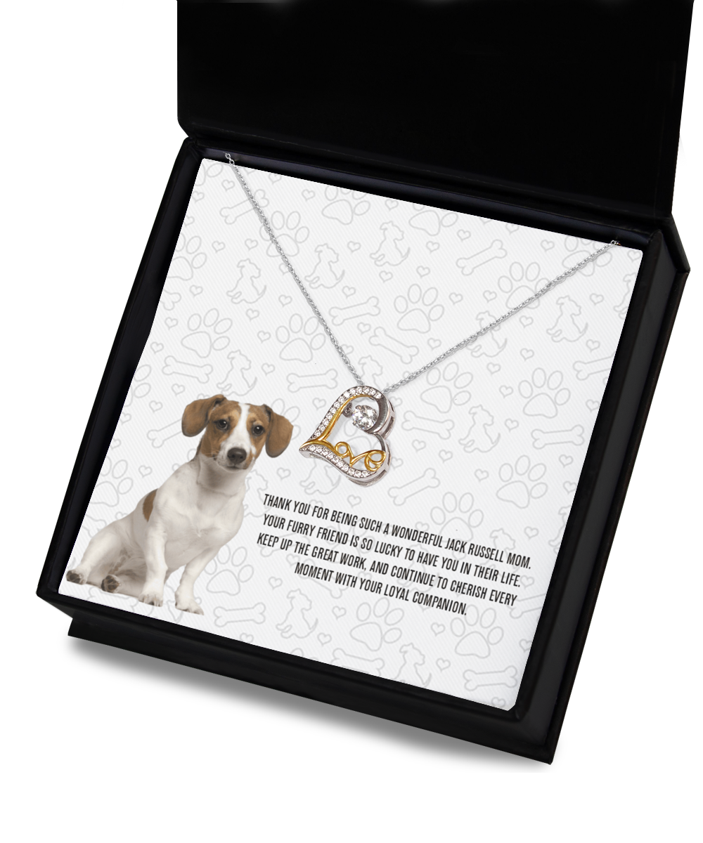 Jack Russell Mom Love Dancing Necklace - Dog Mom Gifts For Women Birthday Christmas Mother's Day Gift Necklace For Jack Russell Dog Lover