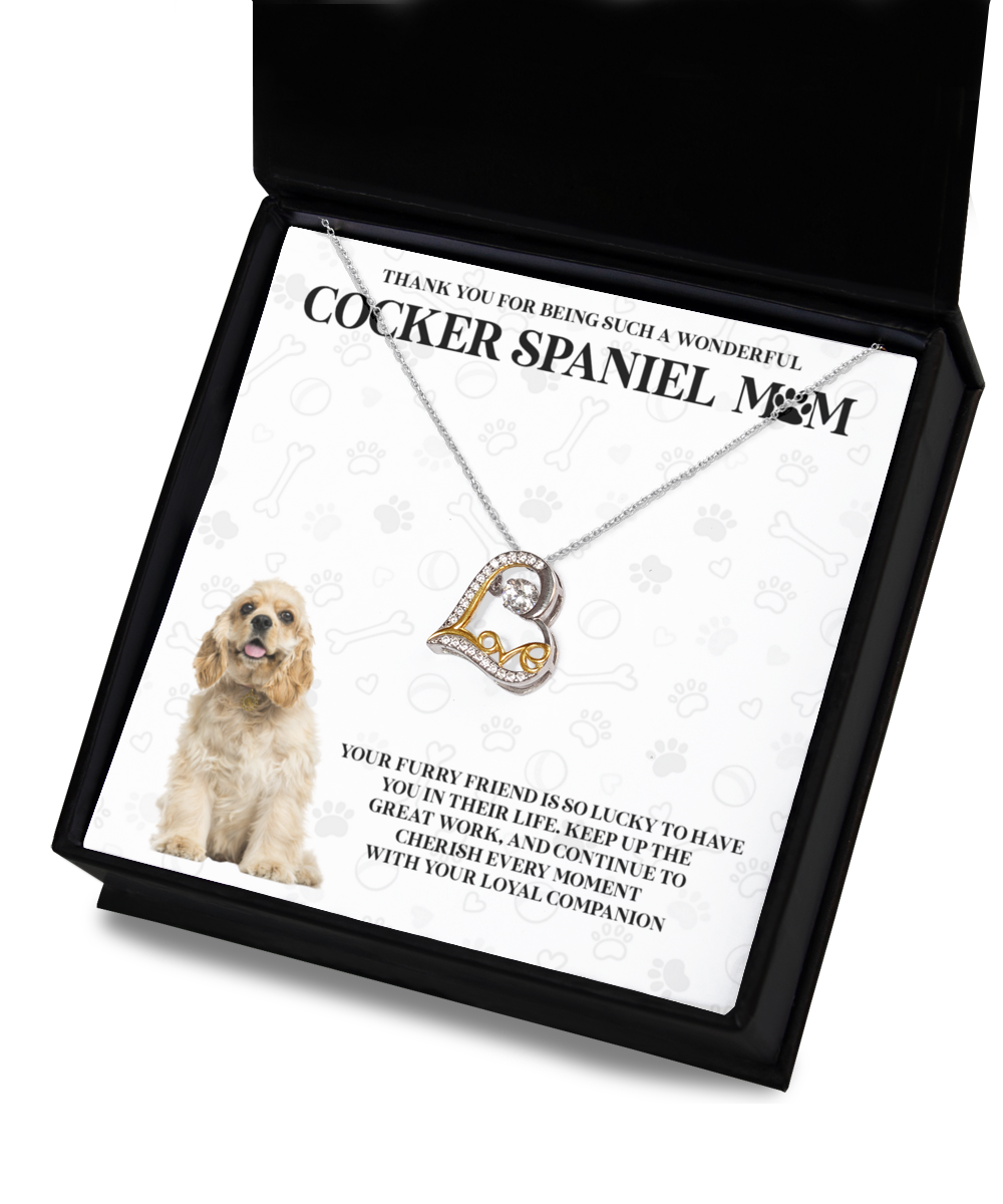 Cocker Spaniel Mom Love Dancing Necklace - Dog Mom Gifts For Women Birthday Christmas Mother's Day Gift Necklace For Cocker Spaniel Dog Lover