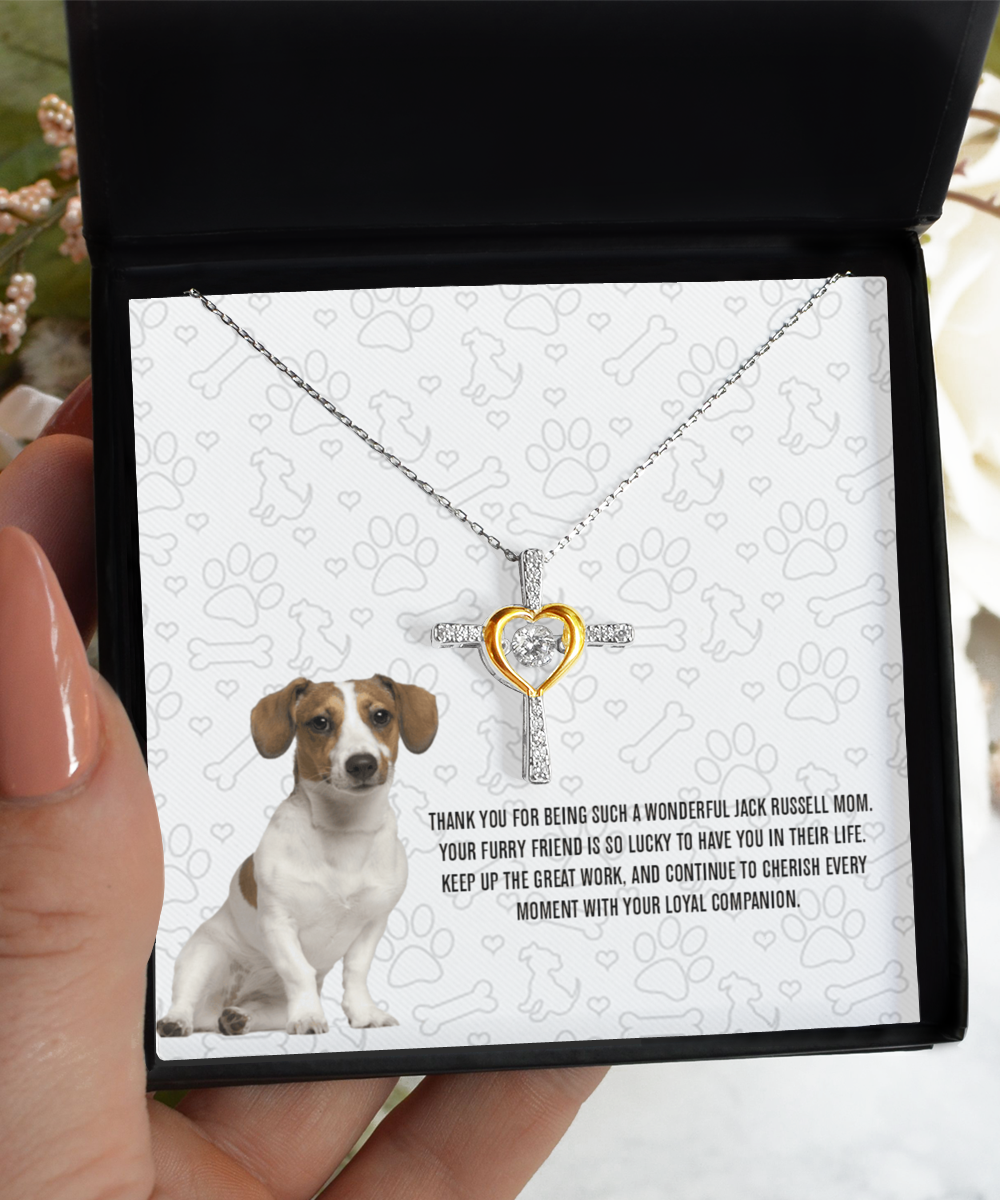 Jack Russell Mom Cross Dancing Necklace - Dog Mom Gifts For Women Birthday Christmas Mother's Day Gift Necklace For Jack Russell Dog Lover